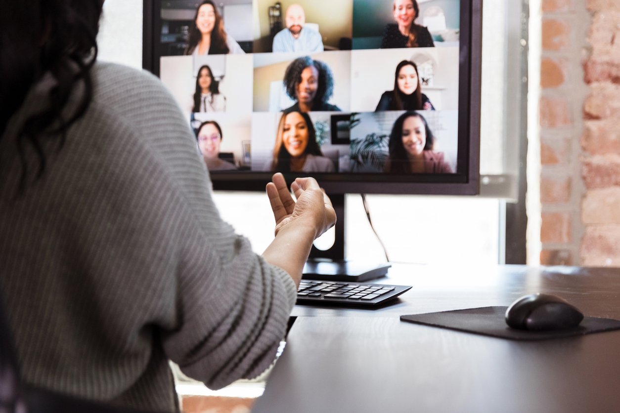 Businesswoman having remote video conference